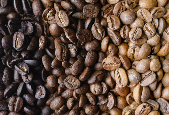 dark, medium and light roast beans