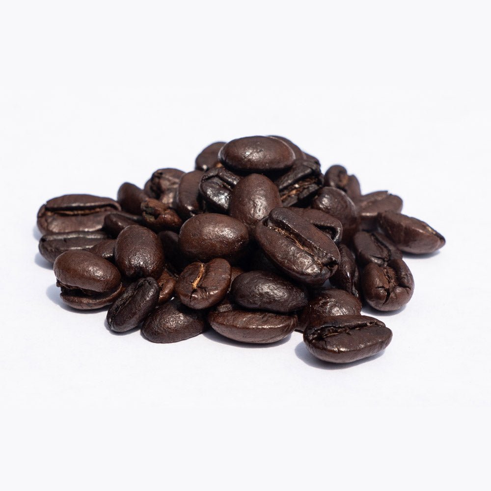 Dark roasted Typica coffee beans from Kaʻū, Hawaiʻi